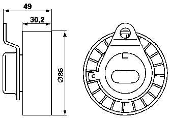 Rolo de reguladora de tensão da correia do mecanismo de distribuição de gás Ford Fiesta GFJ