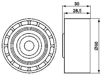 Rolo parasita da correia do mecanismo de distribuição de gás Ford Mondeo 1 GBP