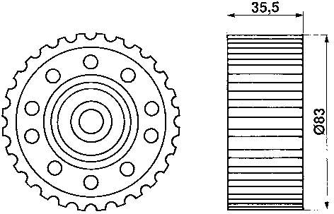 VKM81002 SKF rolo parasita da correia do mecanismo de distribuição de gás