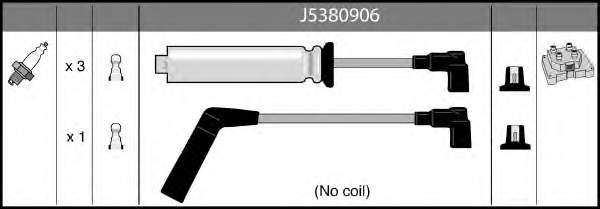 J5380906 Nipparts fios de alta voltagem, kit