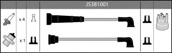 J5381001 Nipparts fios de alta voltagem, kit