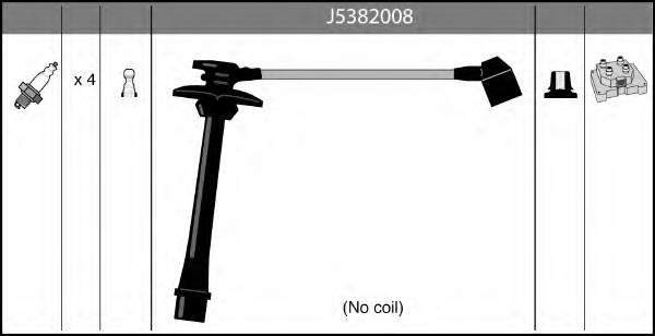 J5382008 Nipparts fios de alta voltagem, kit