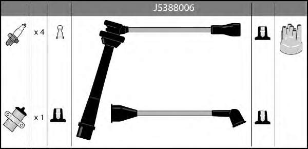 J5388006 Nipparts fios de alta voltagem, kit