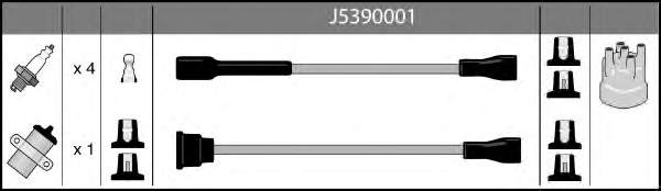 J5390001 Nipparts fios de alta voltagem, kit