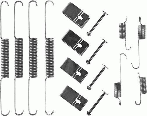 Kit de montagem das sapatas traseiras de tambor 1050664 Quick Brake