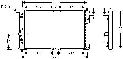 Radiador de esfriamento de motor D156O12 NPS