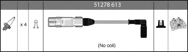 51278613 HB Autoelektrik fios de alta voltagem, kit