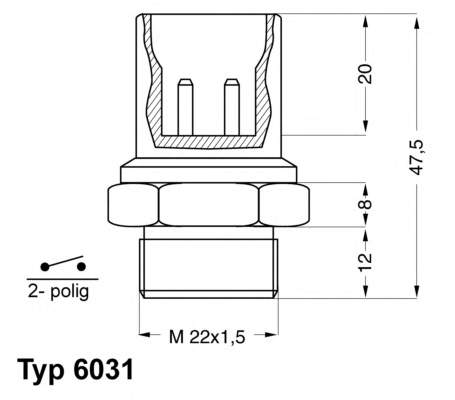 6031100D Wahler Датчик радиатора