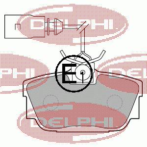 LP1541 Delphi sapatas do freio traseiras de disco