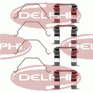Kit de molas de fixação de sapatas de disco dianteiras LX0159 Delphi