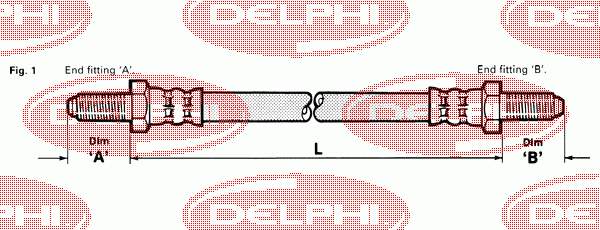LH1637 Delphi mangueira do freio traseira