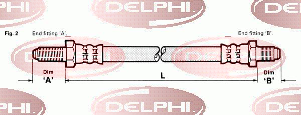 LH3253 Delphi шланг тормозной передний