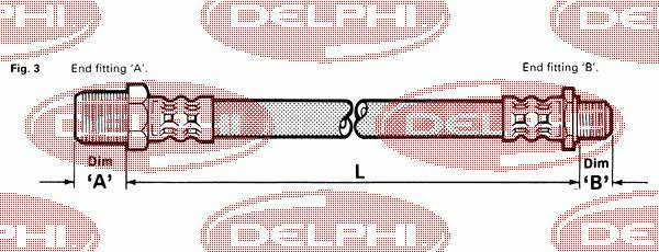 LH0140 Delphi шланг тормозной передний