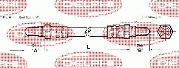LH3254 Delphi шланг тормозной задний