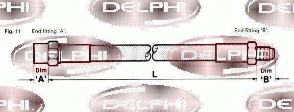 LH0220 Delphi шланг тормозной задний
