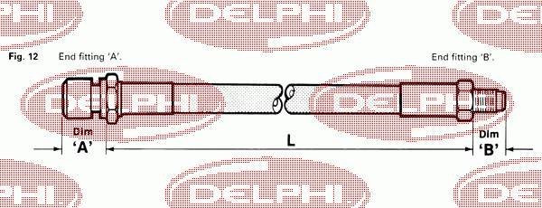 LH3638 Delphi шланг тормозной передний