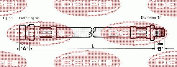 Mangueira do freio dianteira LH3247 Delphi