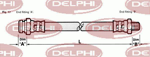 LH2262 Delphi mangueira do freio dianteira