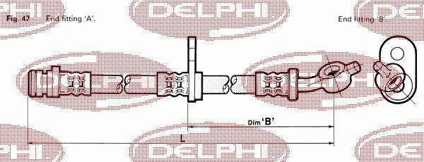 LH0474 Delphi mangueira do freio dianteira direita