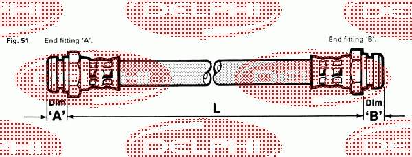 LH0068 Delphi шланг тормозной задний