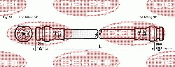 Mangueira do freio traseira esquerda LH0476 Delphi