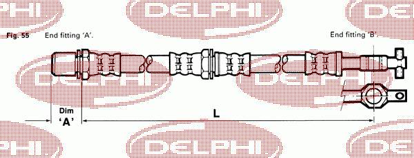 LH3666 Delphi шланг тормозной передний