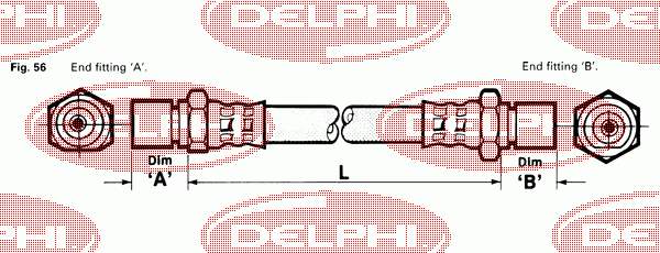 LH6018 Delphi mangueira do freio traseira