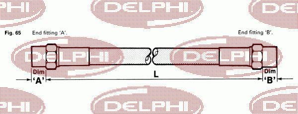 LH1756 Delphi mangueira do freio traseira esquerda