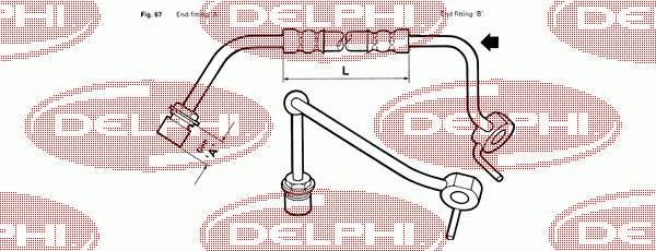 Mangueira do freio dianteira direita LH2317 Delphi