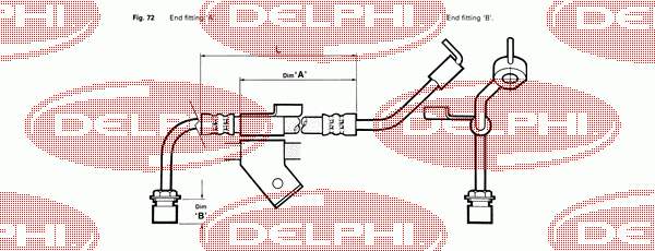 LH2333 Delphi mangueira do freio dianteira direita