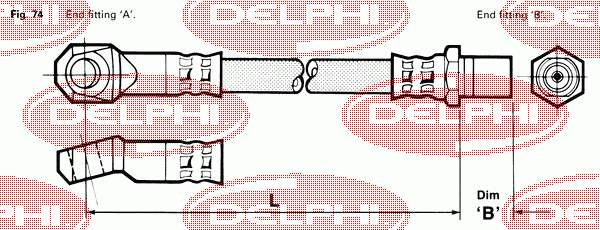 Mangueira do freio dianteira LH3607 Delphi