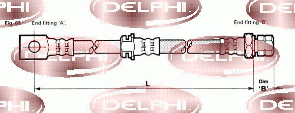 LH0270 Delphi mangueira do freio dianteira