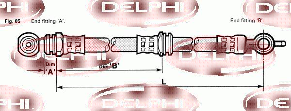 LH0494 Delphi mangueira do freio dianteira