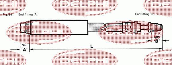 LH0353 Delphi шланг тормозной передний правый