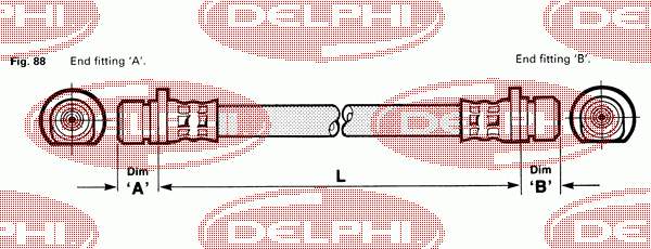 LH6031 Delphi mangueira do freio traseira