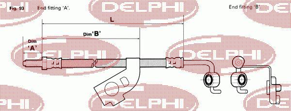 LH4203 Delphi mangueira do freio dianteira direita