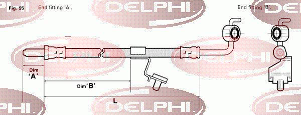 LH4202 Delphi шланг тормозной передний левый