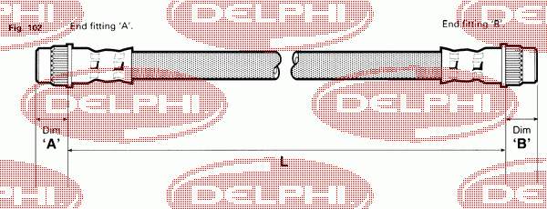 LH0372 Delphi mangueira do freio traseira