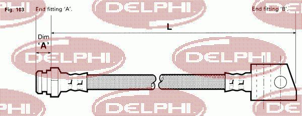 LH0166 Delphi шланг тормозной задний
