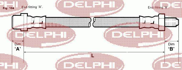 LH6062 Delphi шланг тормозной передний