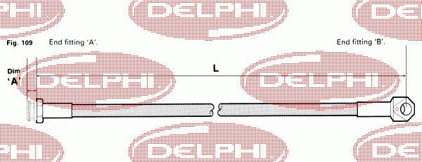 LH0388 Delphi mangueira do freio dianteira