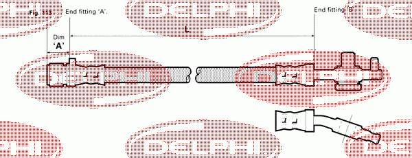 LH0407 Delphi mangueira do freio traseira direita