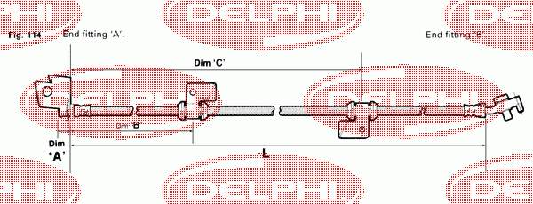 Шланг тормозной передний правый LH5993 Delphi