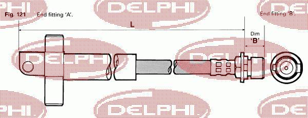 LH0103 Delphi mangueira do freio traseira
