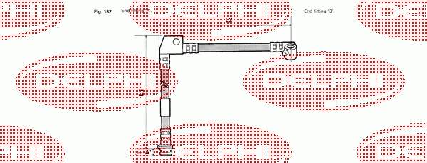 LH0156 Delphi mangueira do freio dianteira direita