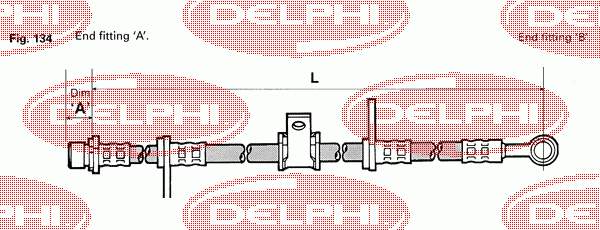 LH0171 Delphi mangueira do freio dianteira direita