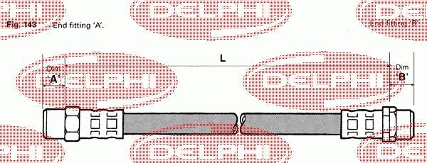 LH0216 Delphi mangueira do freio traseira