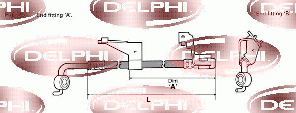 LH0244 Delphi шланг тормозной передний правый