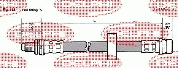 LH0252 Delphi mangueira do freio traseira