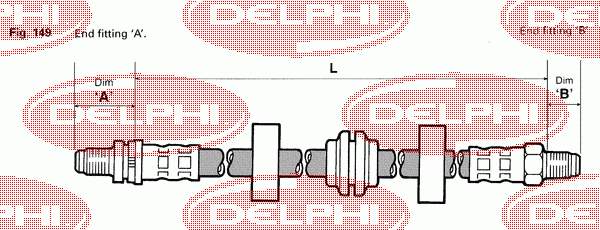 LH0253 Delphi mangueira do freio traseira